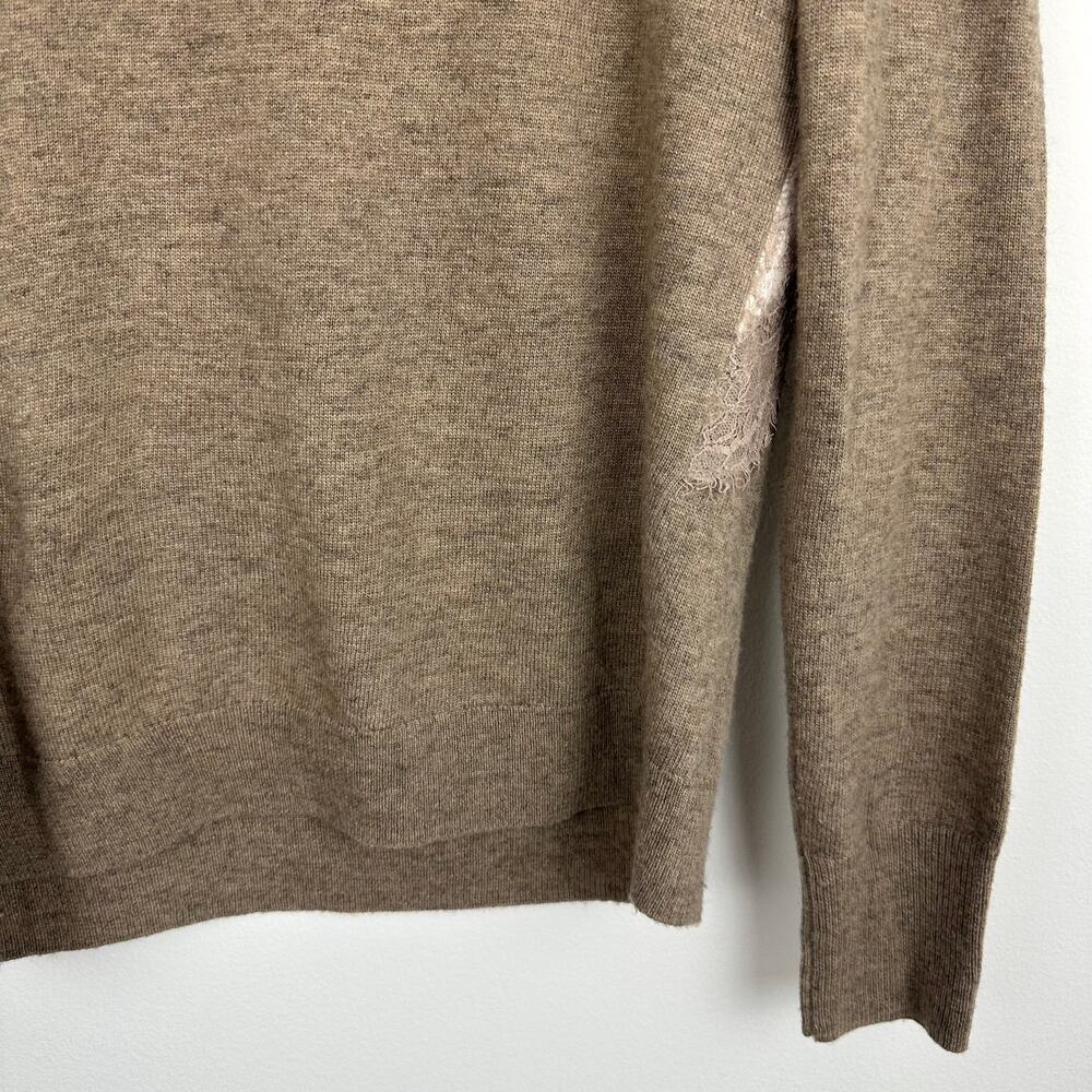 J.Crew Womens Crewneck Wool Blend Academia Cottagecore Tan/Ivory Sweater Small - Picture 8 of 11